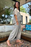 Lina Linen Blend French Tuck Blouse Washed Mocha